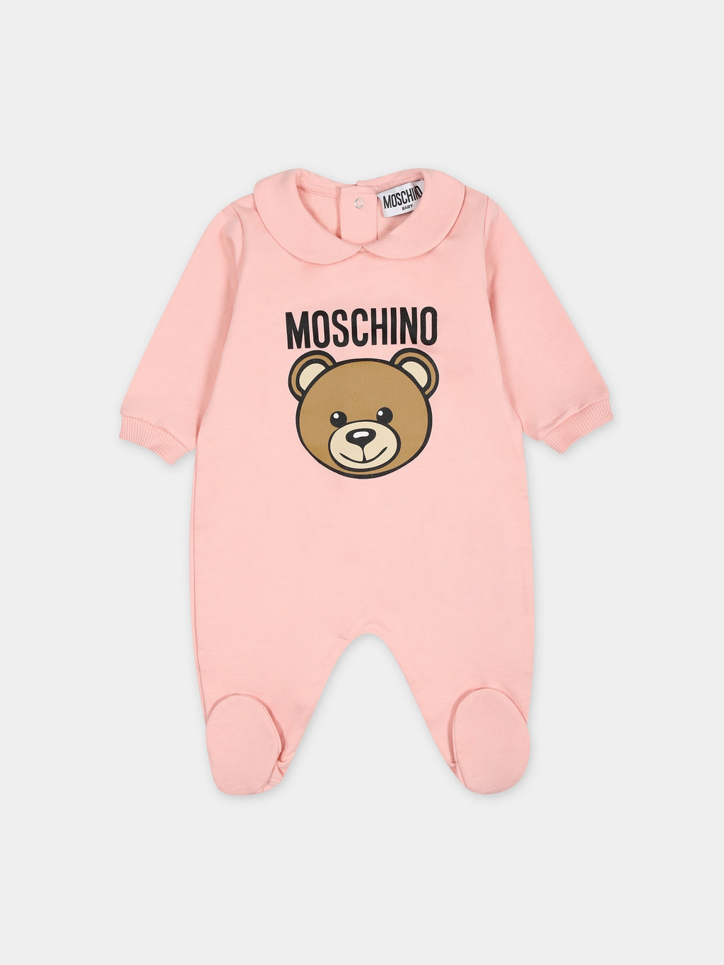 Pink babygrow for baby girl with Teddy Bear